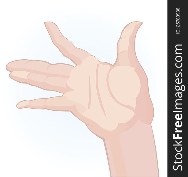 Human palm on white background vector illustration