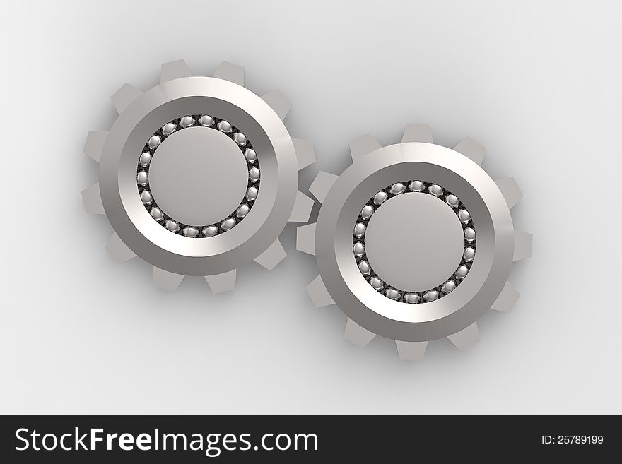 3d rendering of bearings connection