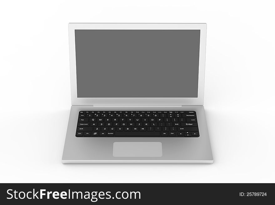 3d model rendering of notebook from front view