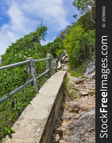 Hiking Trail Along Mountain