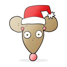 Cartoon Mouse In Christmas Hat Stock Image Cartoon Mouse In Christmas Hat Stock Image