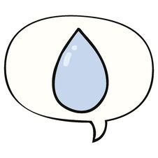 Cartoon Water Droplet And Speech Bubble Royalty Free Stock Photography