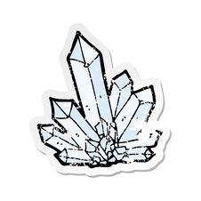 Retro Distressed Sticker Of A Cartoon Crystals Royalty Free Stock Image