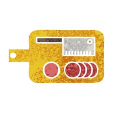 Free Retro Illustration Style Cartoon Meat Chopping Board Stock Image - 257805451