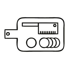 Free Line Drawing Cartoon Meat Chopping Board Stock Photography - 257807352