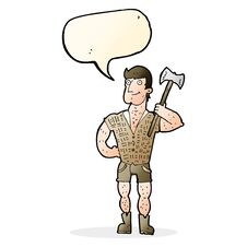 Free Cartoon Lumberjack With Speech Bubble Royalty Free Stock Images - 257809159