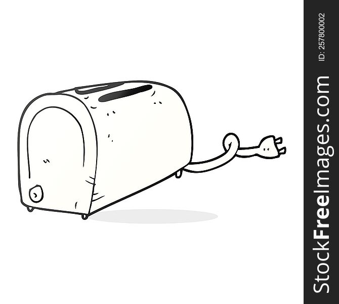 freehand drawn cartoon toaster