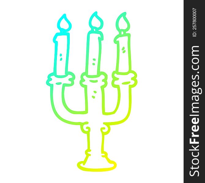 Cold Gradient Line Drawing Cartoon Spooky Candles
