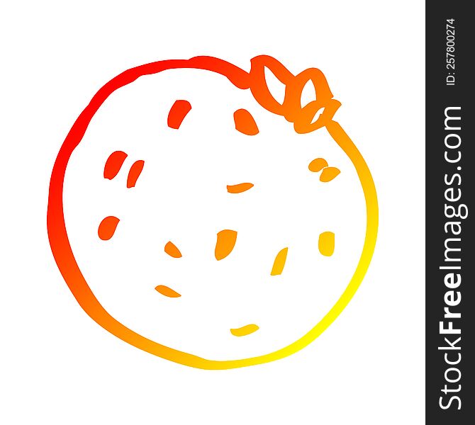 warm gradient line drawing of a cartoon grapefruit