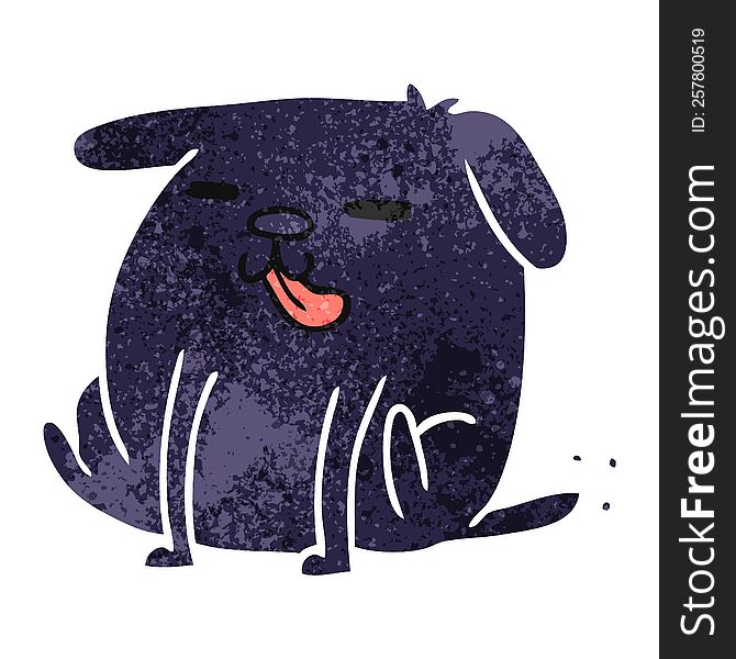 retro cartoon illustration kawaii of a cute dog. retro cartoon illustration kawaii of a cute dog