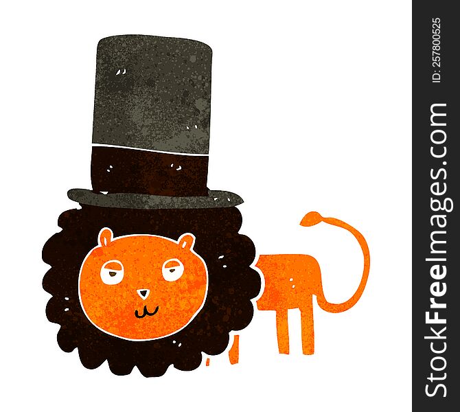 Cartoon Lion In Top Hat