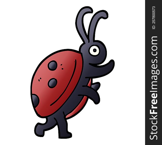 cartoon doodle ladybug