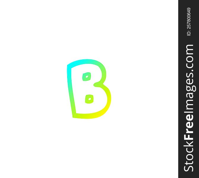 Cold Gradient Line Drawing Cartoon Letter B