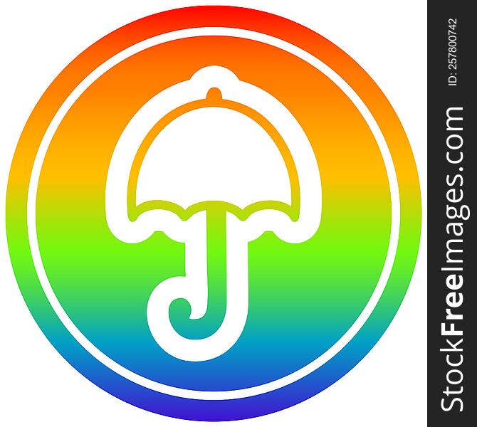 open umbrella icon with rainbow gradient finish. open umbrella icon with rainbow gradient finish