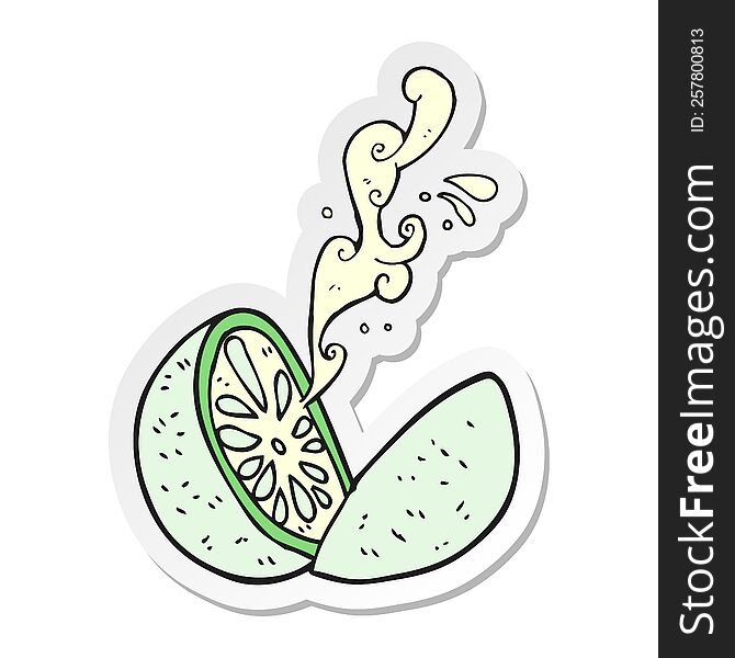 sticker of a cartoon melon