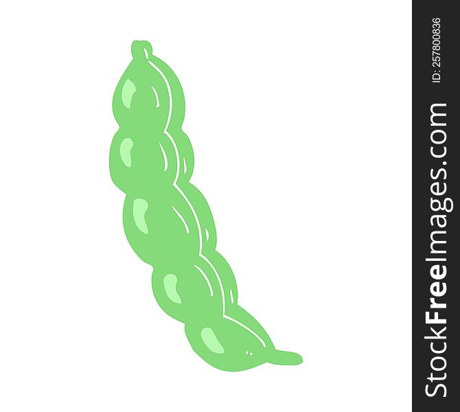 Flat Color Illustration Of A Cartoon Peas In Pod