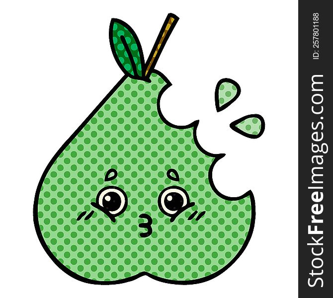 comic book style cartoon of a pear