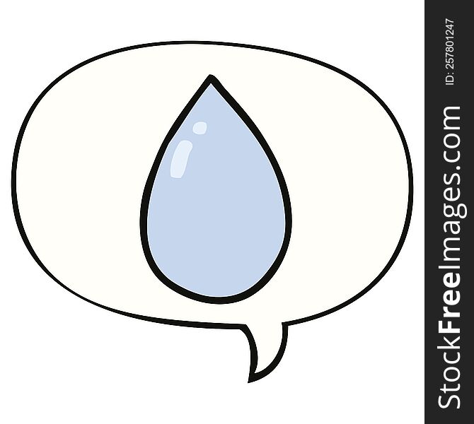 cartoon water droplet with speech bubble. cartoon water droplet with speech bubble