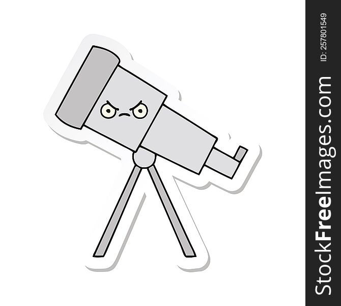 sticker of a cute cartoon telescope