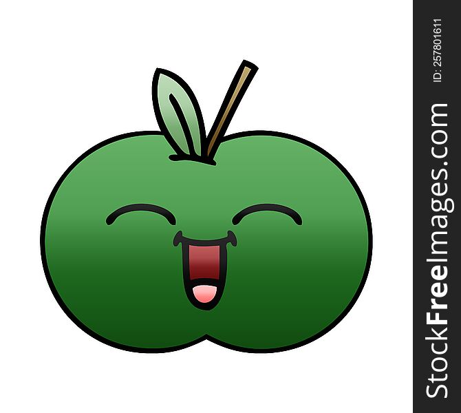 gradient shaded cartoon of a juicy apple