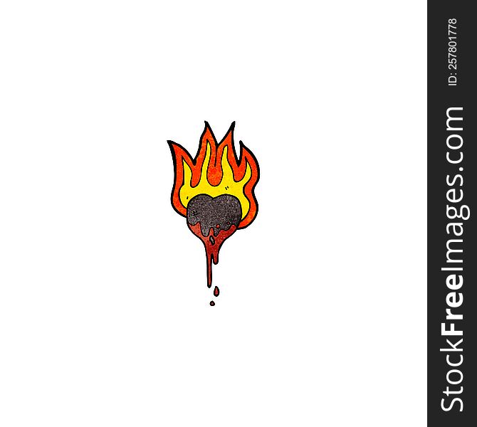 Cartoon Flaming Heart