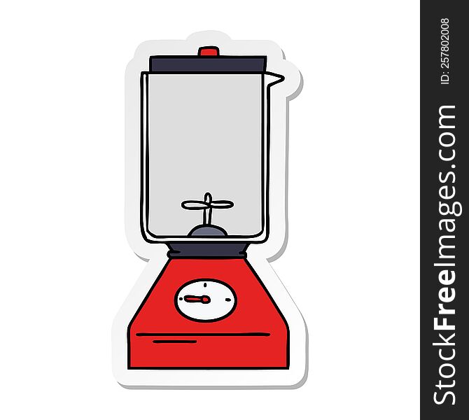 Sticker Cartoon Doodle Of A Food Blender