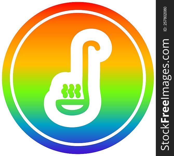 soup ladle circular icon with rainbow gradient finish. soup ladle circular icon with rainbow gradient finish