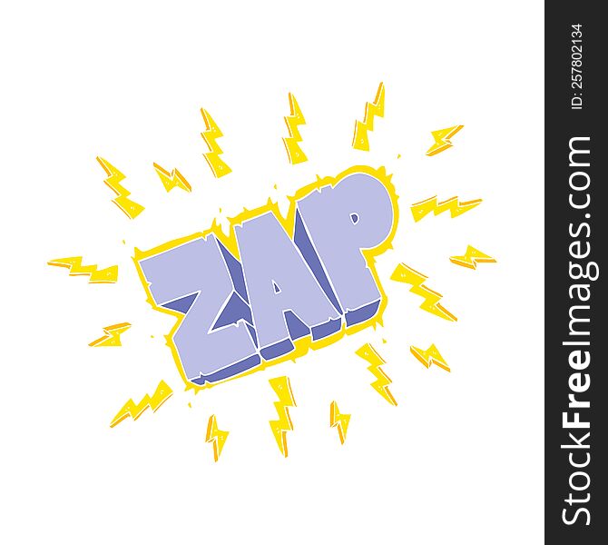 Flat Color Illustration Of A Cartoon Zap Symbol