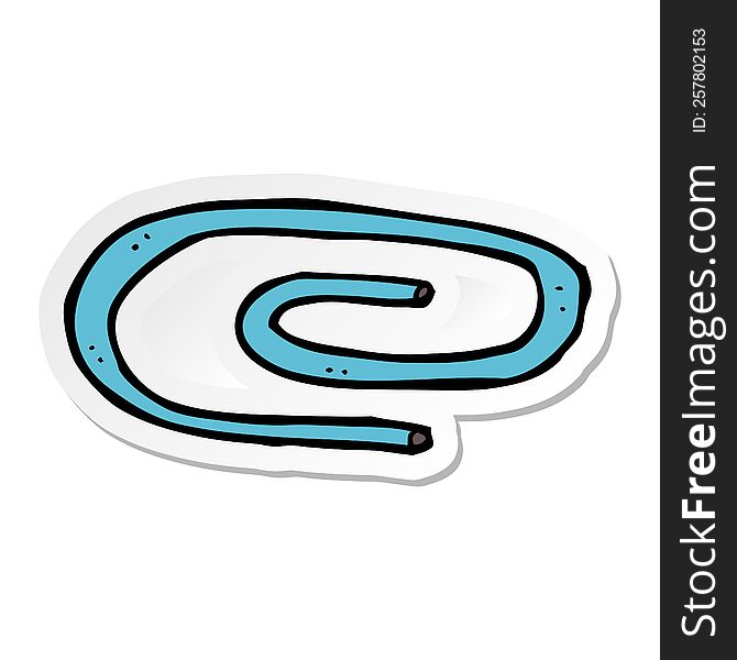 Sticker Of A Cartoon Paperclip