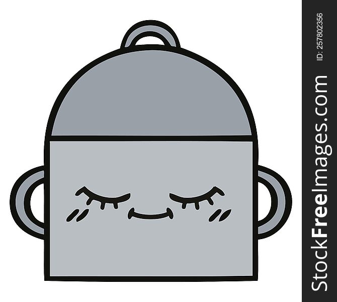 cute cartoon of a cooking pot. cute cartoon of a cooking pot