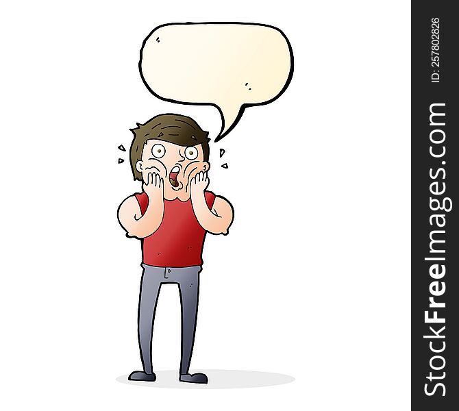 cartoon gasping man with speech bubble