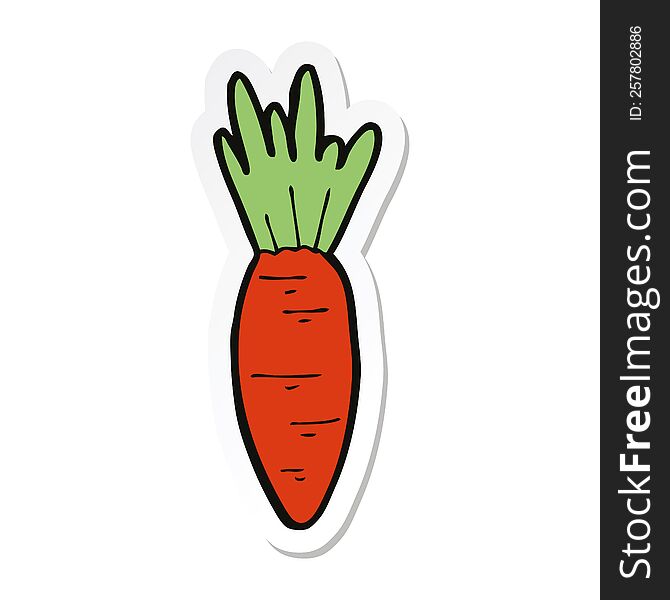 Sticker Of A Cartoon Carrot