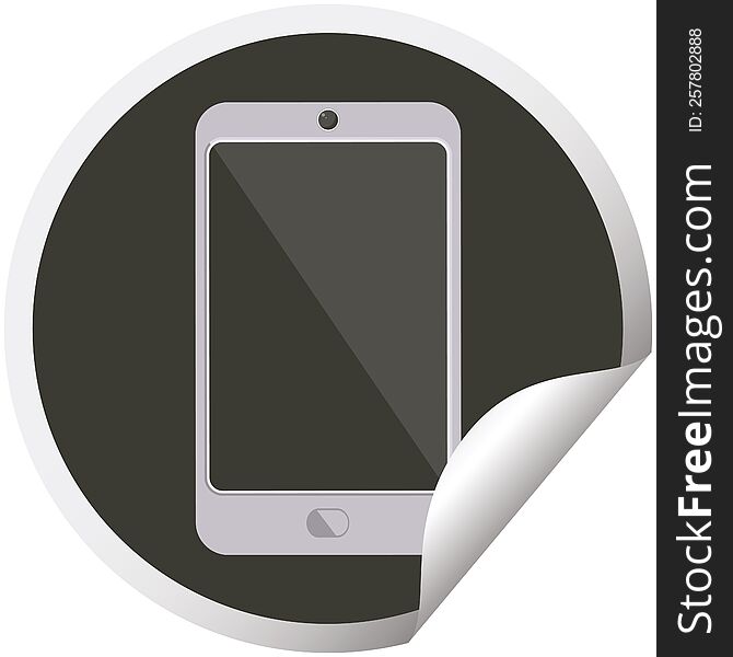 Cell Phone Graphic Circular Sticker