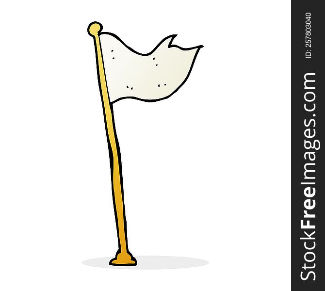 Cartoon Flag On Pole