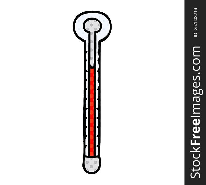 Quirky Comic Book Style Cartoon Thermometer