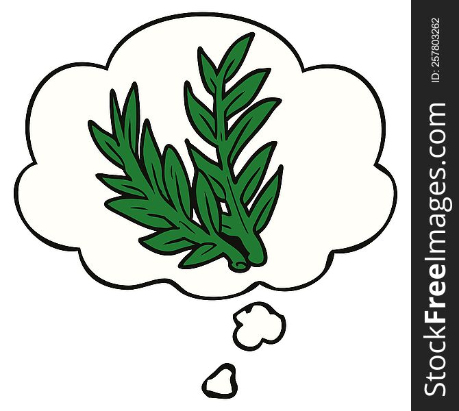 Cartoon Plant And Thought Bubble