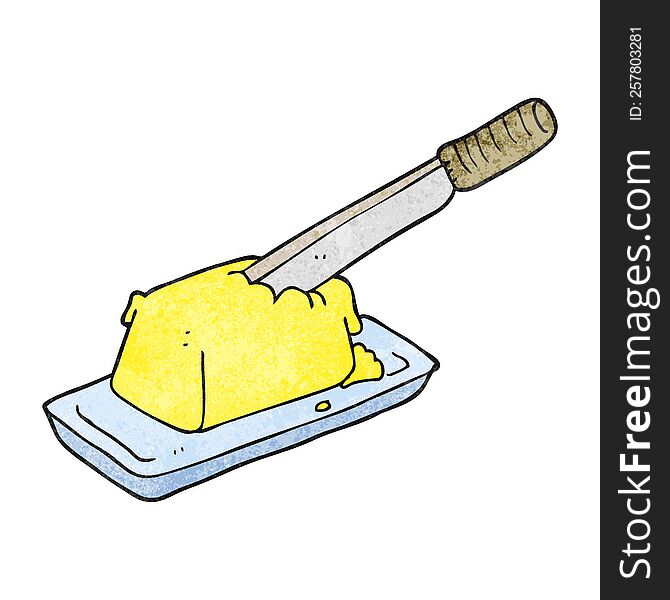 Textured Cartoon Knife In Butter