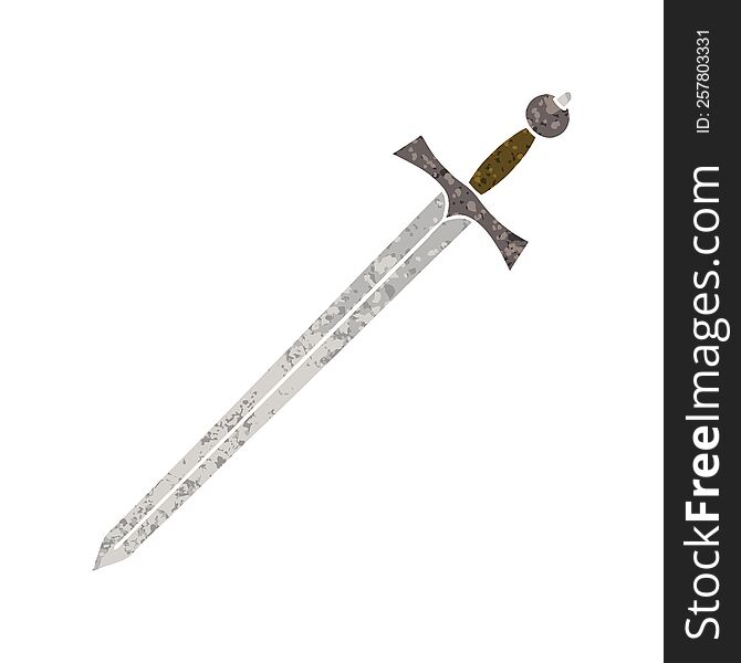 Quirky Retro Illustration Style Cartoon Sword