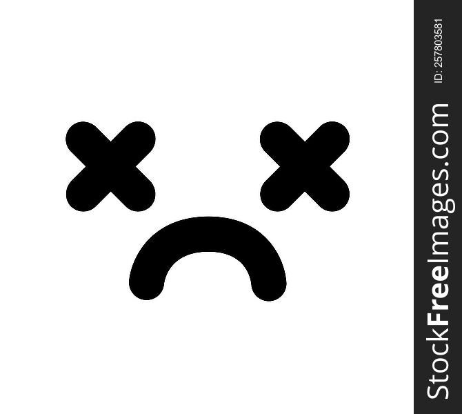 unhappy dead face icon