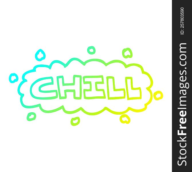 Cold Gradient Line Drawing Cartoon Chill Symbol