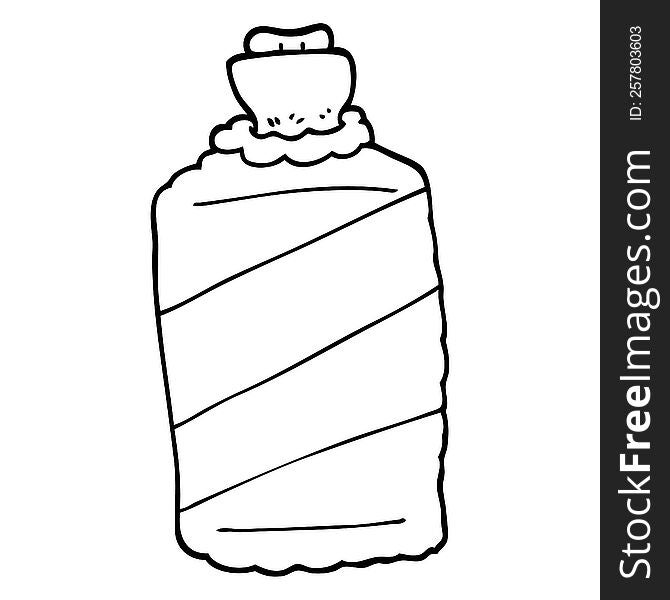black and white cartoon hot water bottle