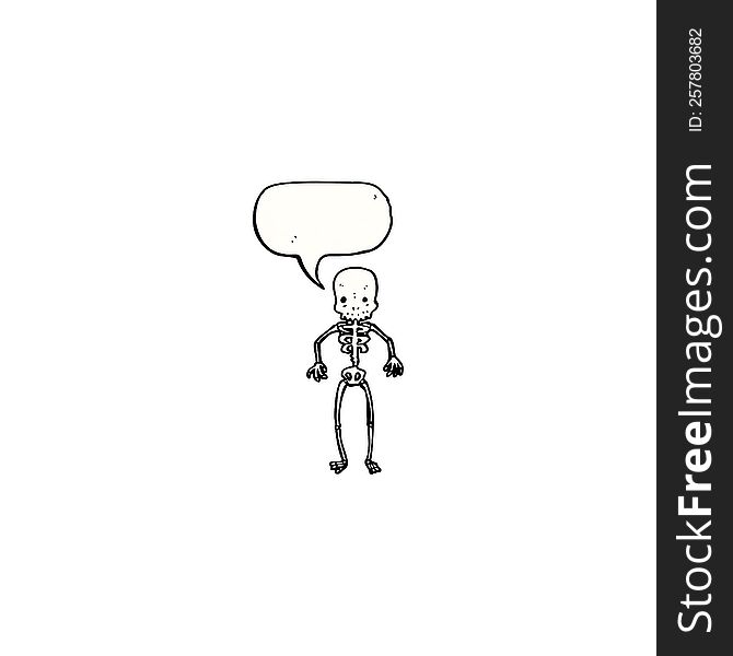 cartoon skeleton with speech bubble