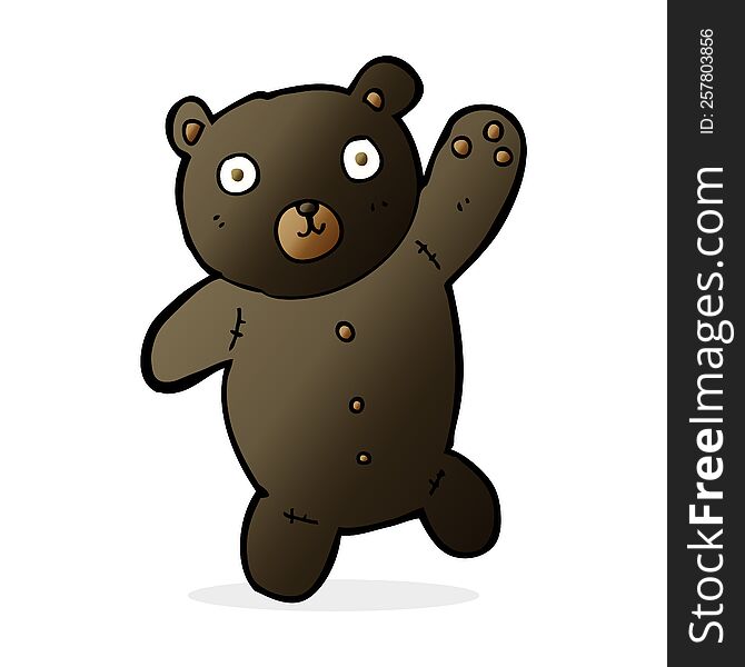 cartoon cute black teddy bear