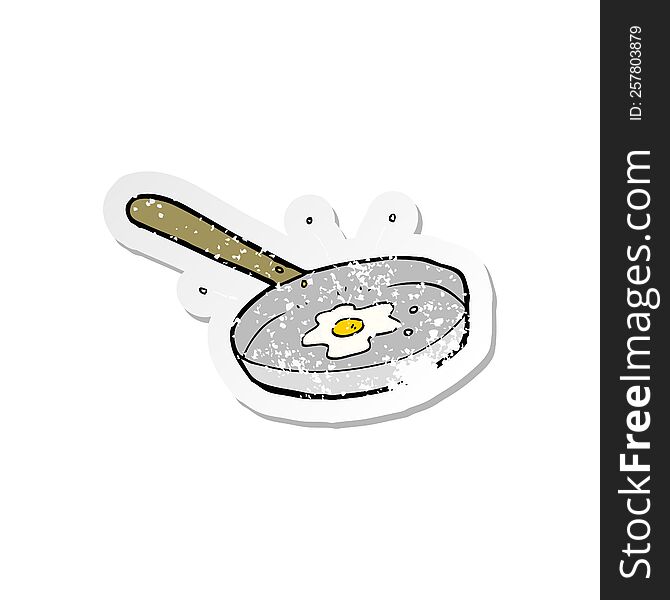 Retro Distressed Sticker Of A Cartoon Fried Egg