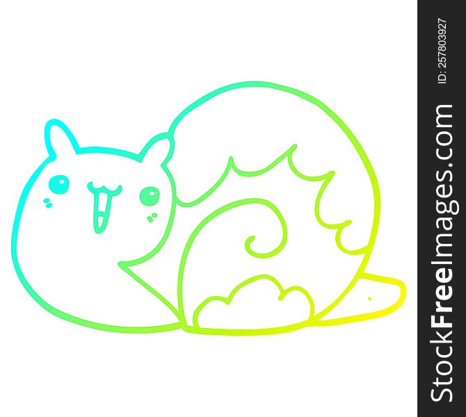 Cold Gradient Line Drawing Cute Cartoon Snail