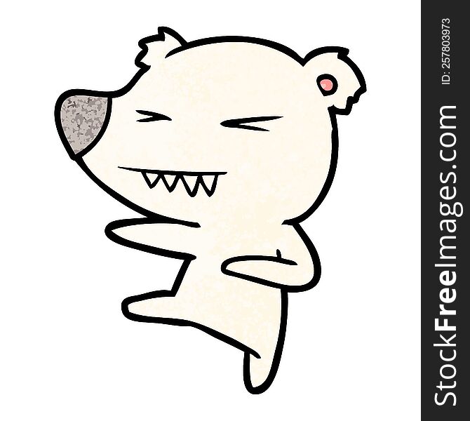 kicking polar bear cartoon. kicking polar bear cartoon