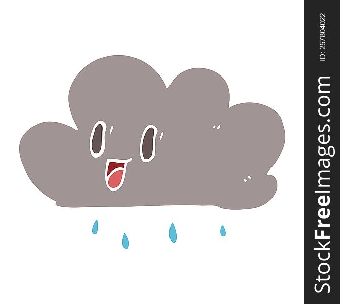 cartoon doodle happy grey cloud
