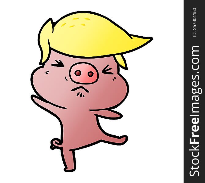 cartoon furious pig. cartoon furious pig
