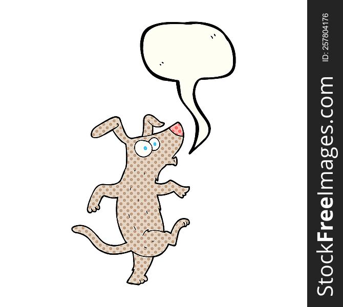 Comic Book Speech Bubble Cartoon Dancing Dog