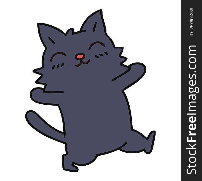 Quirky Hand Drawn Cartoon Cat